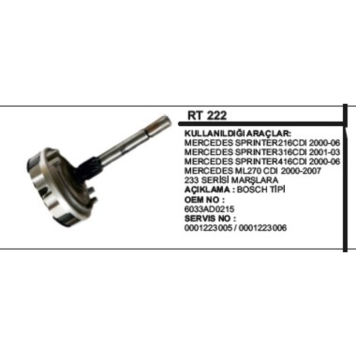 REDIKSIYON TK 223 SERI MERC.SPRINTER-ML270 BOSCH TIP - RT222