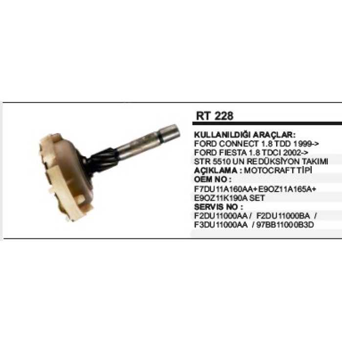 REDIKSIYON MILI FORD CONNECT 1 8D-FIESTA 1 8TD STR5510 BOSCH TIP - RT228