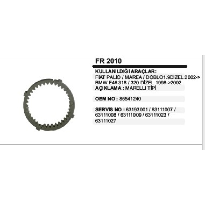 REDIKTÖR FIBERI MARELLI T. FIAT PALIO-MAREA-DOBLO 2002-- - FR2010