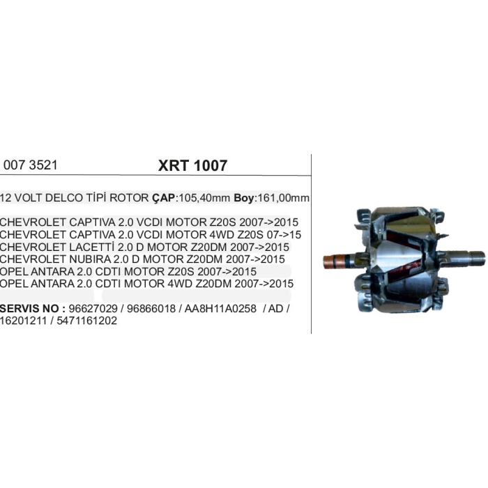 ROTOR OPEL ANTARA-CHEVROLET CAPTIVA - XRT1007