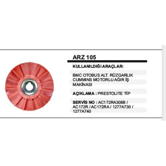 ARZ 105 PRESTOLITE BMC BELDE OTOBUS ALT.RUZGARLIK - ARZ105