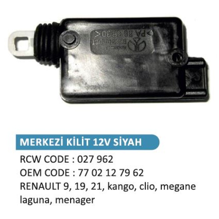 MERKEZI KILIT MOTORU RENAULT R9. R21.CLIO  SIYAH RENKLI - RCW-027962