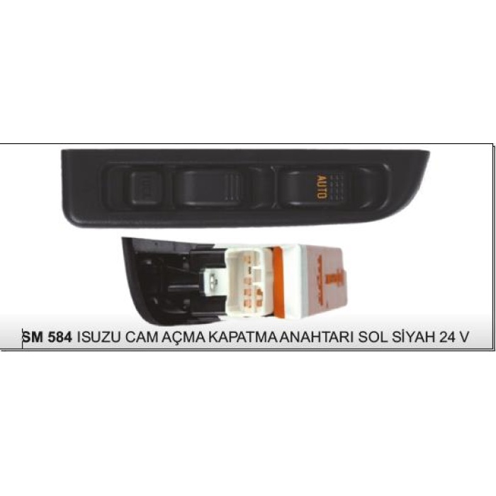 CAM KALDIRMA ANAHTARI SIYAH 24V SOL ISUZU ŞAMPIYON - SM584