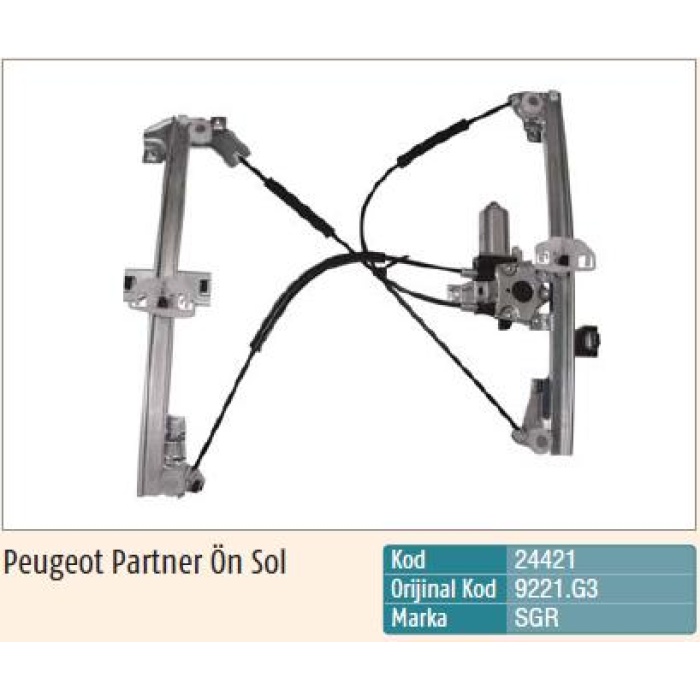 CAM KRIKOSU ELEKTRIKLI SOL PEUGEOT PARTNER ÖN - S24421