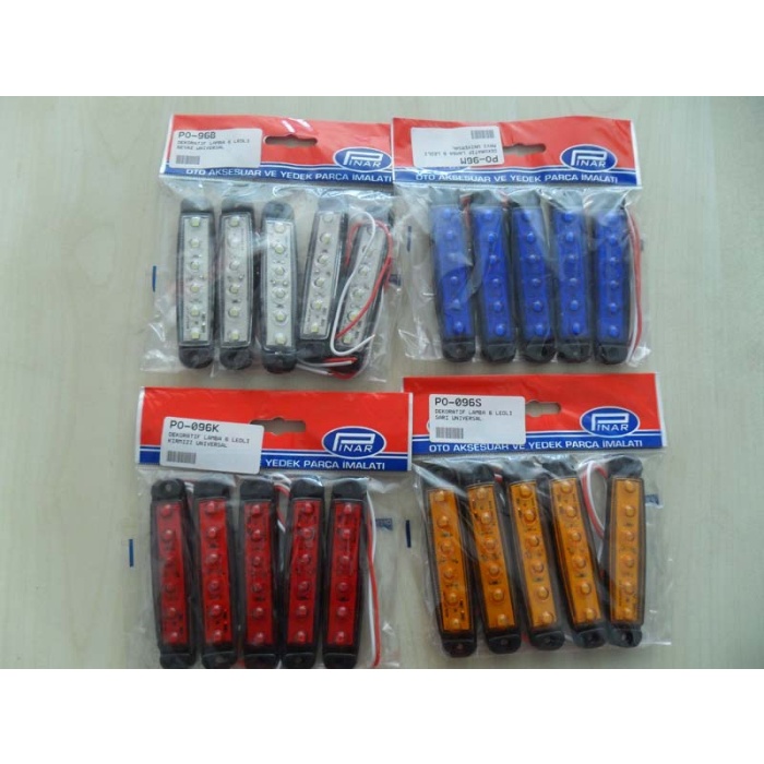 24V DEKORATIF PARMAK LAMBA 6 LEDLI KIRMIZI UNIVERSAL - TAS.004K-24V