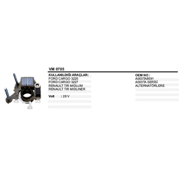 KONJEKTÖR 24V FORD KARGO 3225 - 3227 - IM705