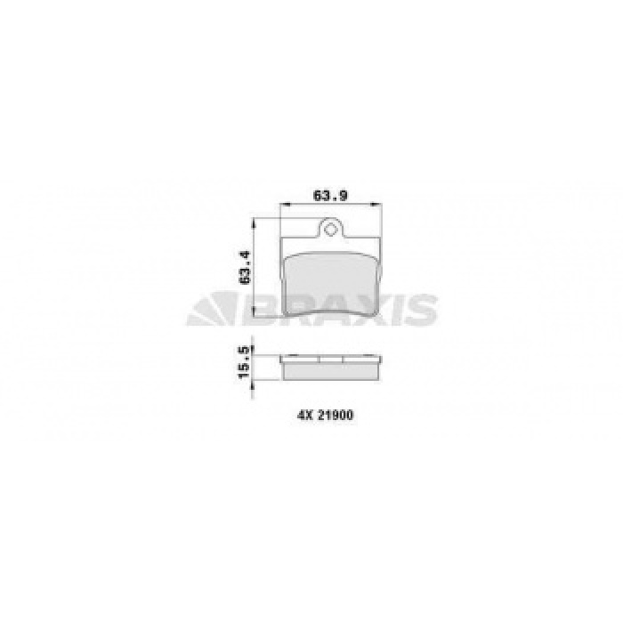 ARKA FREN BALATASI C-CLASS W202 C180 -  C200 -  C220 - C230 - C200D - C220D TEK DELIKLI - BRAXIS AA0201