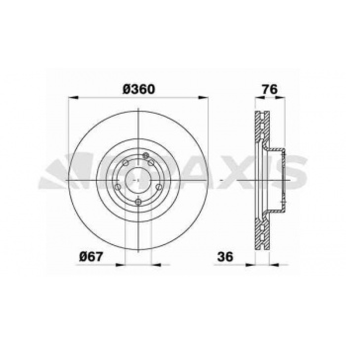 FREN DISKI ON S-CLASS W220 02-05 C215 02-06 - BRAXIS AD1095