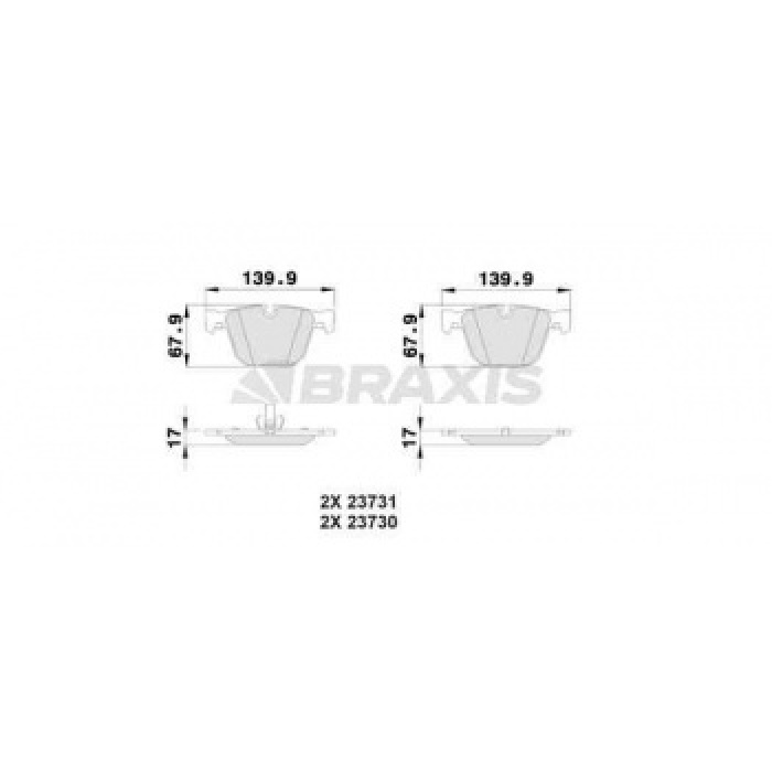 FREN BALATASI ARKA BMW E60 E64 E65 E70 F15 F16 M3 E90-93 E82 M - BRAXIS AA0194