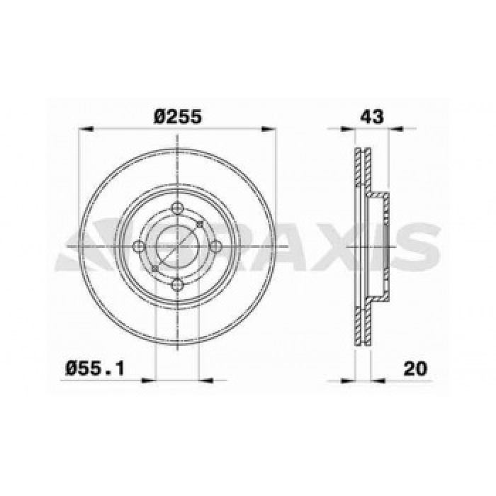 ON FREN DISK AYNASI HAVALI YARIS D4 D 06--11 255X4 - BRAXIS AE0070