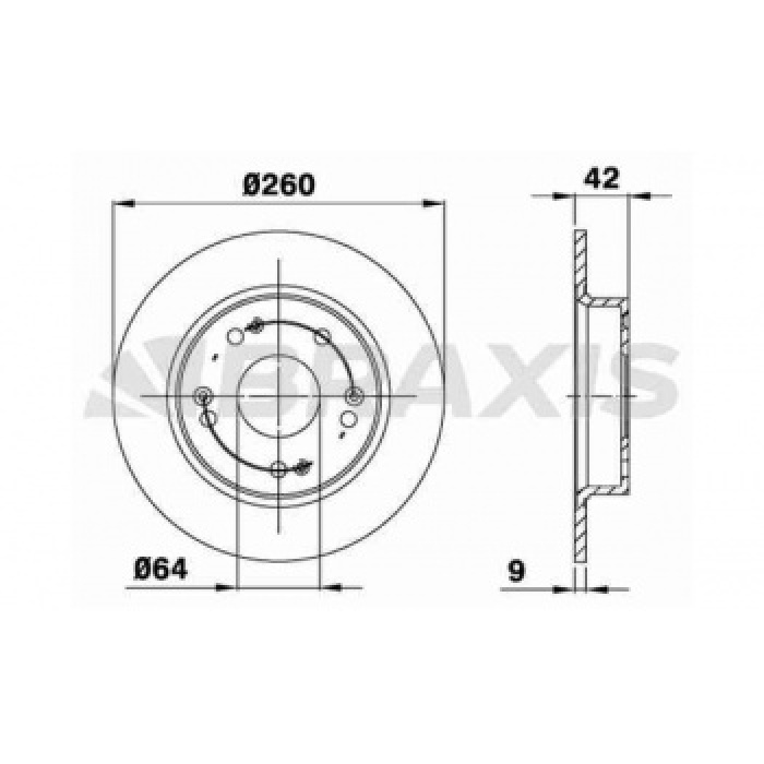 ARKA FREN DISKI AYNASI DUZ HONDA CIVIC SDN H.B VII 07-11 CIVIC SDN 12-- 260X5 - BRAXIS AE0227
