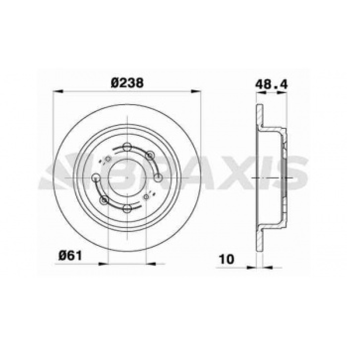 ARKA FREN DISK AYNASI DUZ HONDA ACCORD 86-89 CIVIC 88-95 CRX 90-94 PRELUDE 87-90 ROVER 200 90-00 239X4 - BRAXIS AE0242