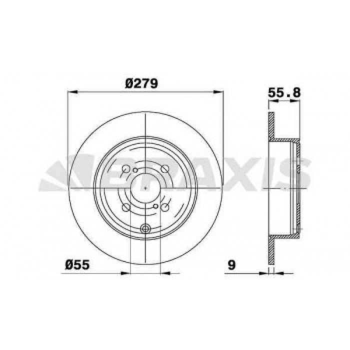 ARKA FREN DISKI AYNASI DUZ TOYOTA COROLLA 1.4 D4D 1.6 VVTI 2003-2007 279X4 - BRAXIS AE0364