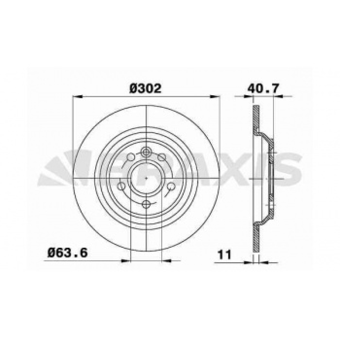 ARKA FREN AYNASI VOLVO  S60 II10- S80 II 06- V60 II 13- V70 II 06- XC70 06- DÜZ 302mm - BRAXIS AE0514