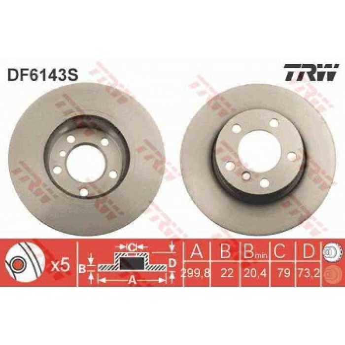 FREN DISK BMW 1 SERISI F20-F21 3 SERISI F30-F31-F34 - TRW DF6143S