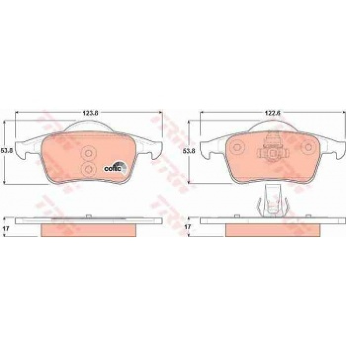 ARKA FREN BALATASI S60 00-10 S70 97-00 S80 98- V70 97-07 XC70 00- - TRW GDB1389