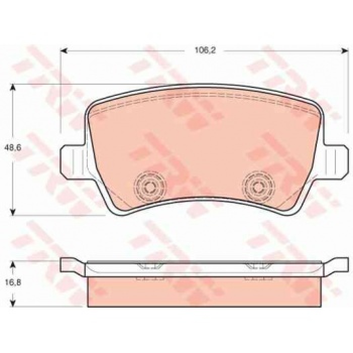 ARKA FREN BALATASI MONDEO IV2.5 03-07--S-MAX2.5 ST 05-06- - TRW GDB1685