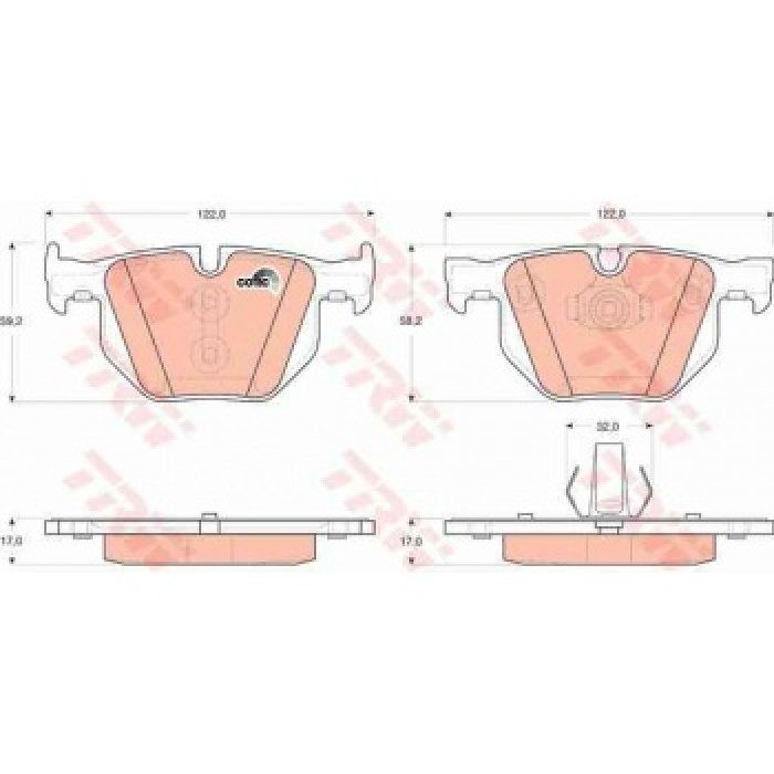 ARKA FREN BALATASI E70 X5 3.0D. 3.0SI 02-2007- - TRW GDB1730