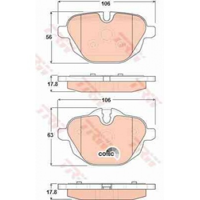 ARKA FREN BALATASI BMW 5 F10 520D-523I-525D-528I-530D 03-10- BMW 5 TOURING F11 520D-523I-525D-528I-5 - TRW GDB1840