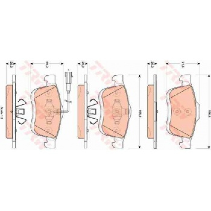 ON FREN BALATASI FISLI DOBLO-DOBLO CARGO 10--- 1.4-1.3D-1.6D - TRW GDB1864