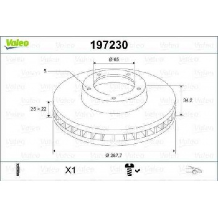 ON FREN AYNASI AD LEON-CORDOBA IV-IBIZA V-A3 SERIE 1 FL AU34 1.8 I TURBO 20V-1.9 TDI 00-03 ; A3 SE - VALEO 197230