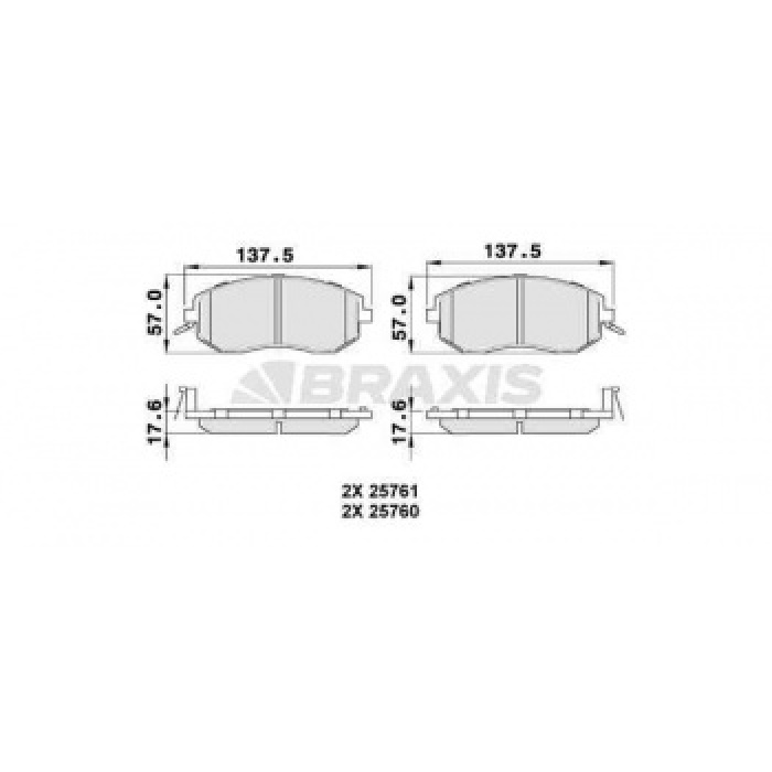 ON FREN BALATASI SUBARU IMPREZA 00-08 LEGACY 02-08 BRZ 12-- FORESTER 02-08 - BRAXIS AB0491