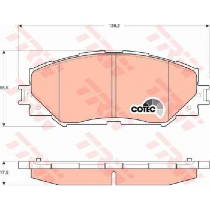 FREN BALATASI ON TOYOTA COROLLA 07-12 AURIS 07-12 URBAN CRUISER 09-- - TREZIA 10-- RAV4 06-- - TRW GDB3425