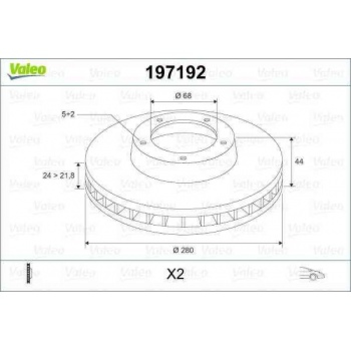 ON FREN AYNASI DISKI FLUENCE MEGANE III SCENIC III LAGUNA III DUSTER 1.2 - 1.4 - 1.5DCI - 1.6 - 2.0 5 BIJON 280MM - VALEO 197192