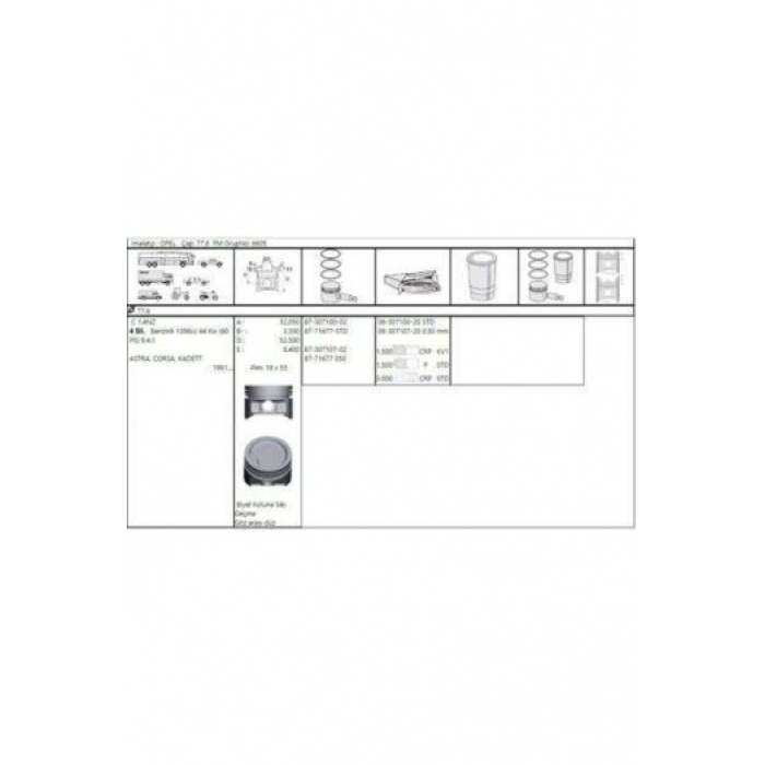 MOTOR SEGMAN C14NZ X14SZ X14XE XEL CORSA B ASTRA F 1.4 8V 1.4 16V 78.10MM 050 1.5x1.5x3.0 - AKD 222-3526-50