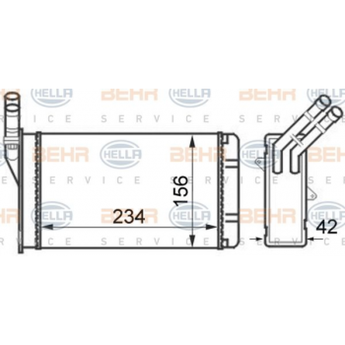 KALORIFER RADYATORU PARTNER BERLINGO 1.9D - 2.0HDI 97-08 P306 XSARA XANTIA ZX 1.6 1.8 2.0 1.4 HDI 1. - BEHR 8FH351024-301