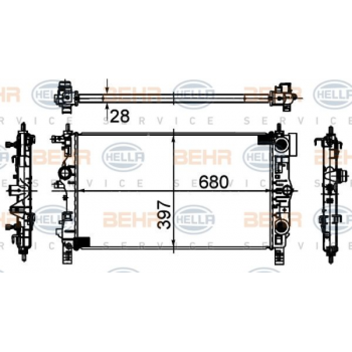 MOTOR SU RADYATORU OTOMATIK CRUZE - ASTRA J - ZAFIRA C A14NEL - A14NET - A16XER - A16LET - BEHR 8MK376749861