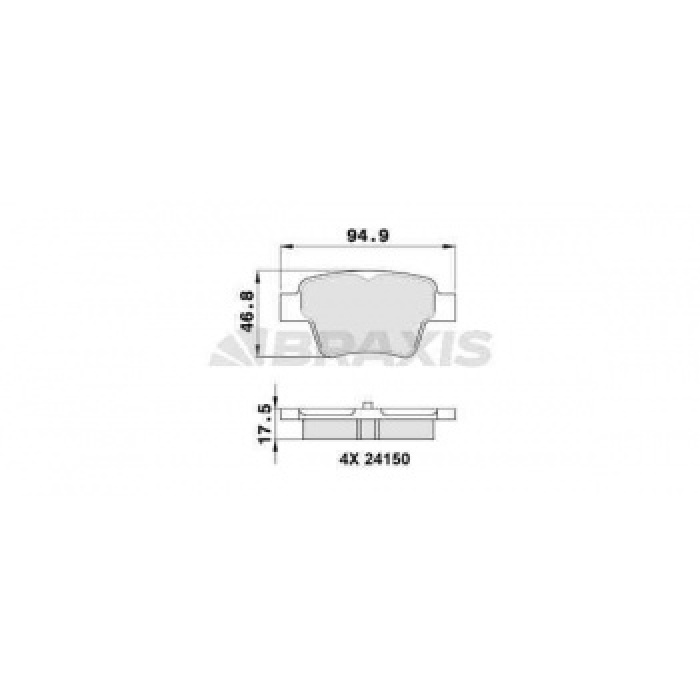 ARKA FREN BALATASI P307 C4 C4 COUPE P207 1.4 16V.1.6 16V.1.6 HDI 110 FAP.1.6 HDI 90 2.0 16V.2.0 H - BRAXIS AA0048