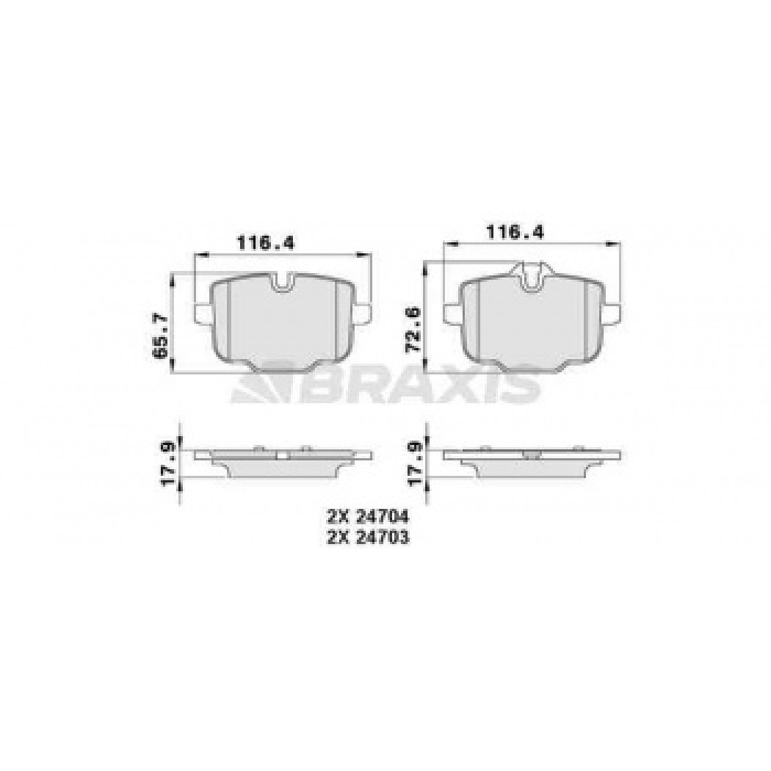 ARKA FREN BALATASI BMW F10 F11 N53 N57 - BRAXIS AA0298