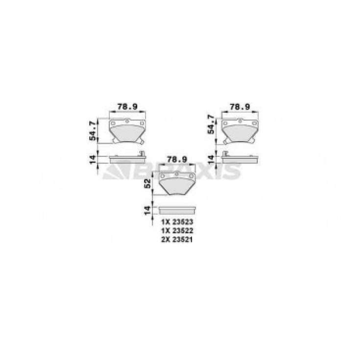 ARKA FREN BALATASI TOYOTA COROLLA 1.4 1.6 2002-2007 YARIS 1999-2006 VERSO 2001-2004 - BRAXIS AB0085