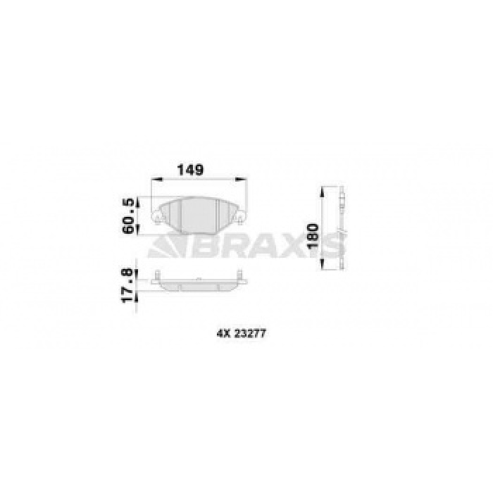 ON FREN BALATASI CITROEN C5 1.6HDI 1.8 16V 2.0I 16V 00- - BRAXIS AB0114