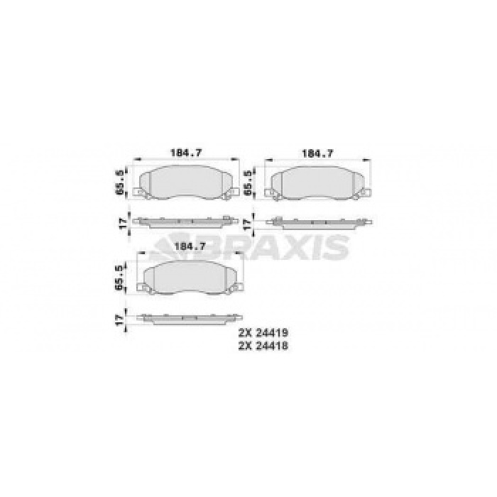 ON FREN BALATASI INSIGNIA 18 INCH JANT ICIN - BRAXIS AB0186