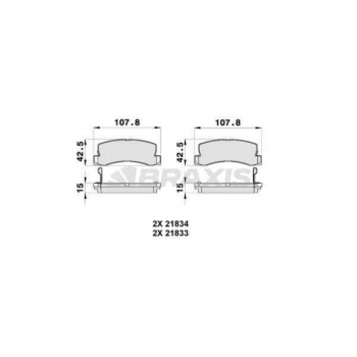 ARKA FREN BALATASI AVENSIS 1997 2003 CAMRY 1991 1997 CELICA 1993 1999 LEXUS 300 2000 2 - BRAXIS AB0336