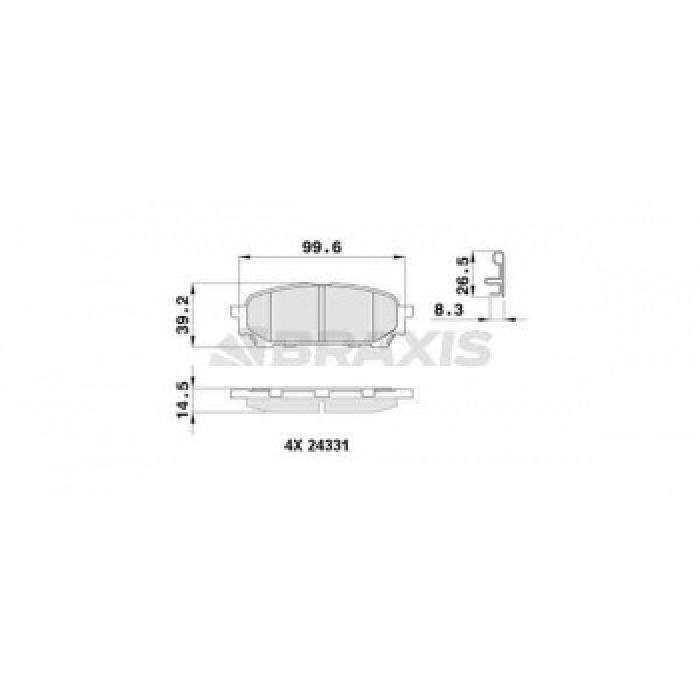 ARKA FREN BALATASI IMPREZA 00--07 FORESTER SG 03--08 - BRAXIS AB0483