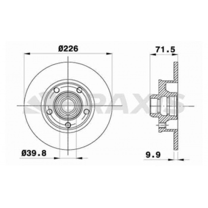 ARKA FREN DISK AYNASI GOLF III 1.9TDI 2.0 GTI 2.8 VR6 91 98 PASSAT 2.0 2.8 2.8 VR6 93-96 - BRAXIS AD1020