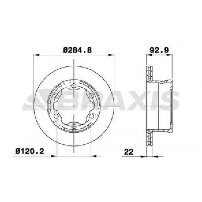 FREN DISKI ARKA CIFT TEKER SPRINTER 901 902 903 904 96-06 LT 28 35 46 96-06 - BRAXIS AD1018