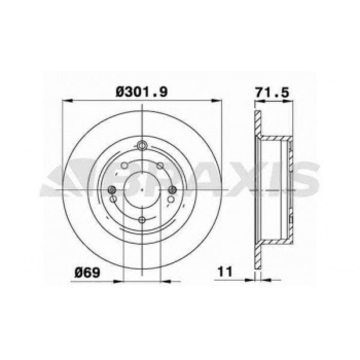 ARKA FREN DISK AYNASI HYUNDAI SANTAFE 2006-- 302 11 9.4 69 71.4 - BRAXIS AD1025