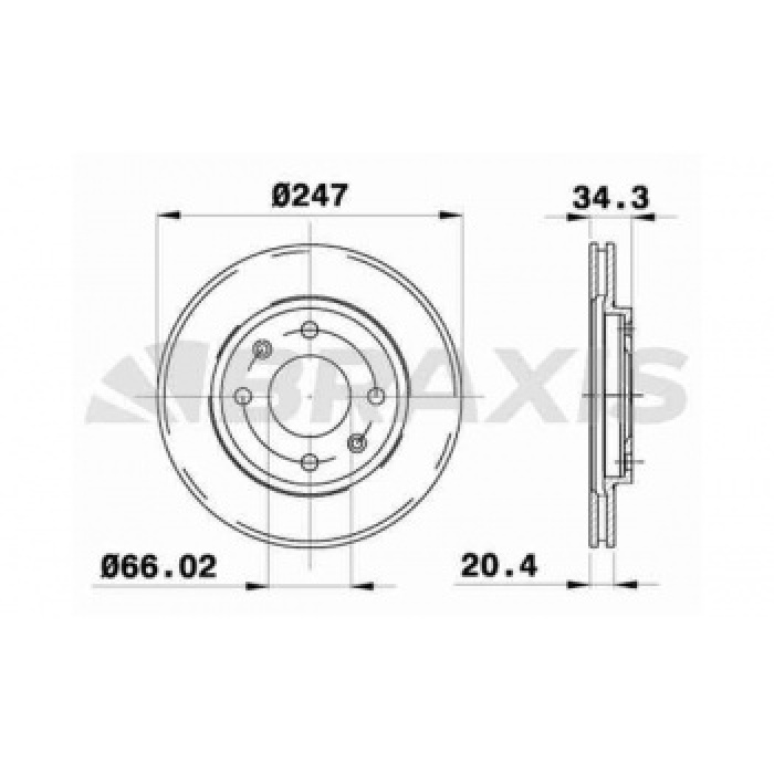 ON FREN DISK AYNASI P106 SAXO 1.1 - 1.3 - 1.4 - 1.4I - 1.5D - 1.6I 91- P206 P306 P206+ T3E P205 P309 AX ZX X - BRAXIS AE0009