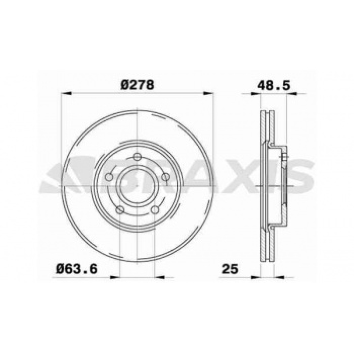 ON FREN DISK AYNASI FORD FOCUS II C-MAX 1.6I - BRAXIS AE0022