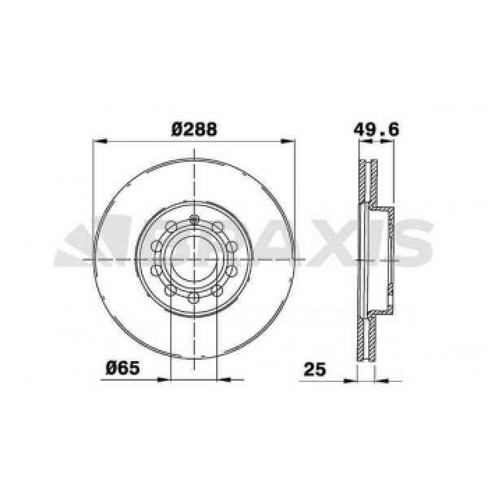 ON FREN DISK AYNASI CADDY III 1.4 - 1.6 - 1.9TDI.2.0SDI A3 1.6 - 1.6 FSI 1.9TDI 2.0FSI 2.0TDI 05 - 03- - BRAXIS AE0026