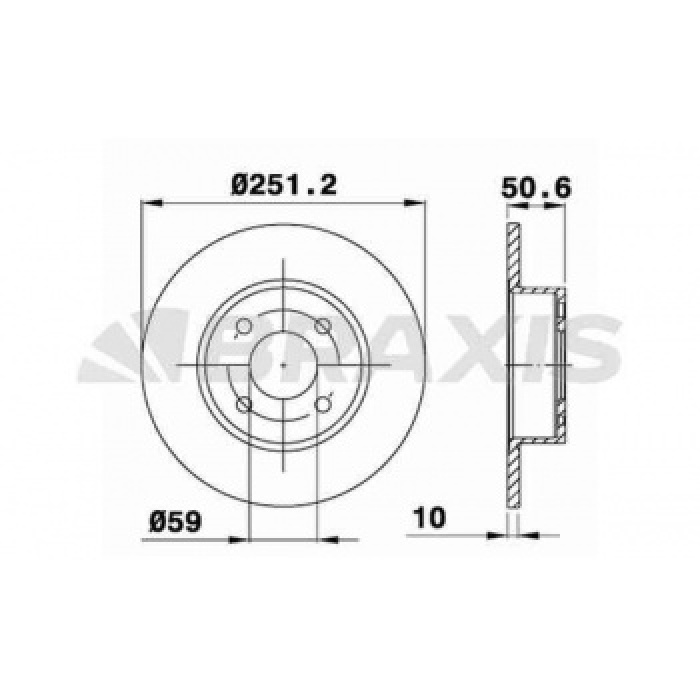 ARKA FREN DISK AYNASI BRAVO II LINEA 1.4T JET 1.6D 2.0D 06- STILO CROMA 1.6 - 1.9D 251.5MM - BRAXIS AE0069