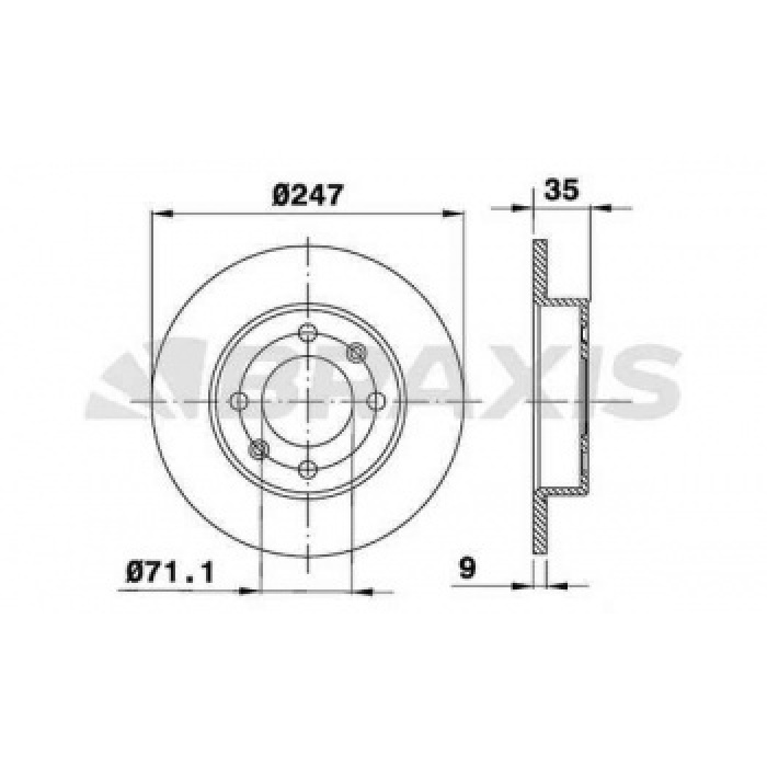 ARKA FREN DISK AYNASI PARTNER II BERLINGO II TU5JP4 1.6 16V DV6 1.6HDI P1007 P307 C2 C3 C4 SARA - BRAXIS AE0072