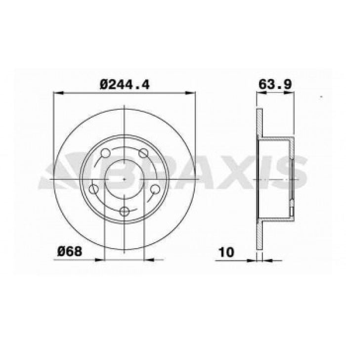 ARKA FREN DISK AYNASI SUPERB 1.8T - 1.9TDI - 2.0 - 2.5TDI - 2.8 V6 02- PASSAT VARIANT 96- - BRAXIS AE0076