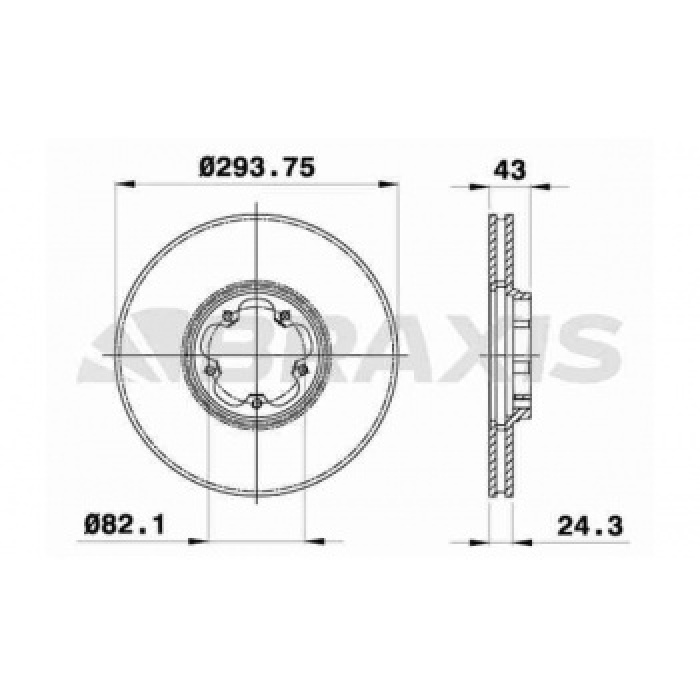 ON FREN DISK AYNASI TRANSIT V184 00-06 A.CEKER OLCU 294 X 43 - BRAXIS AE0080