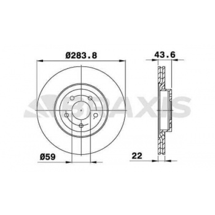 ON FREN DISK AYNASI DOBLO III-EGEA 1.3-1.6-2.0 10--ALFA ROMEO 147-156 5 BIJON-284MM - BRAXIS AE0078