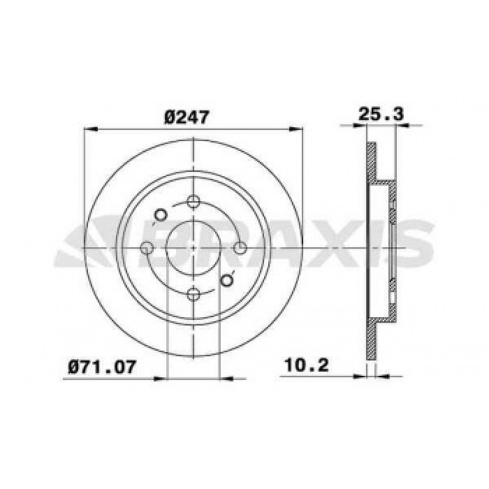 ARKA FREN DISK AYNASI P106 P206 P306 XSARA XSARA II ZX SAXO 1.8 2.0 2.0I 2.0GTI HAVA SOGUTMASIZ - BRAXIS AE0097